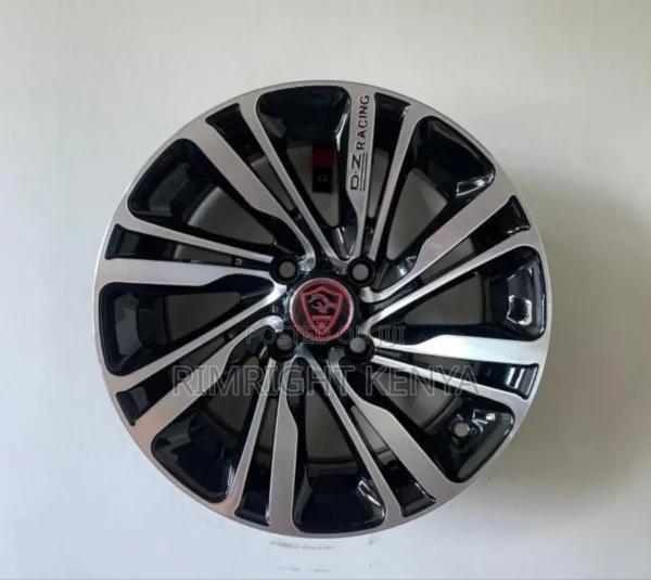 Stylish 14-Inch Black and Silver Rims With 4 Holes